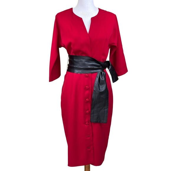 Byron Lars Beauty Mark red dress, 4, vintage, bold, statement, minimalist, chic - Picture 1 of 6